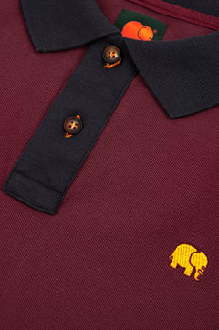 Color Block Polo Shirt Burgundy