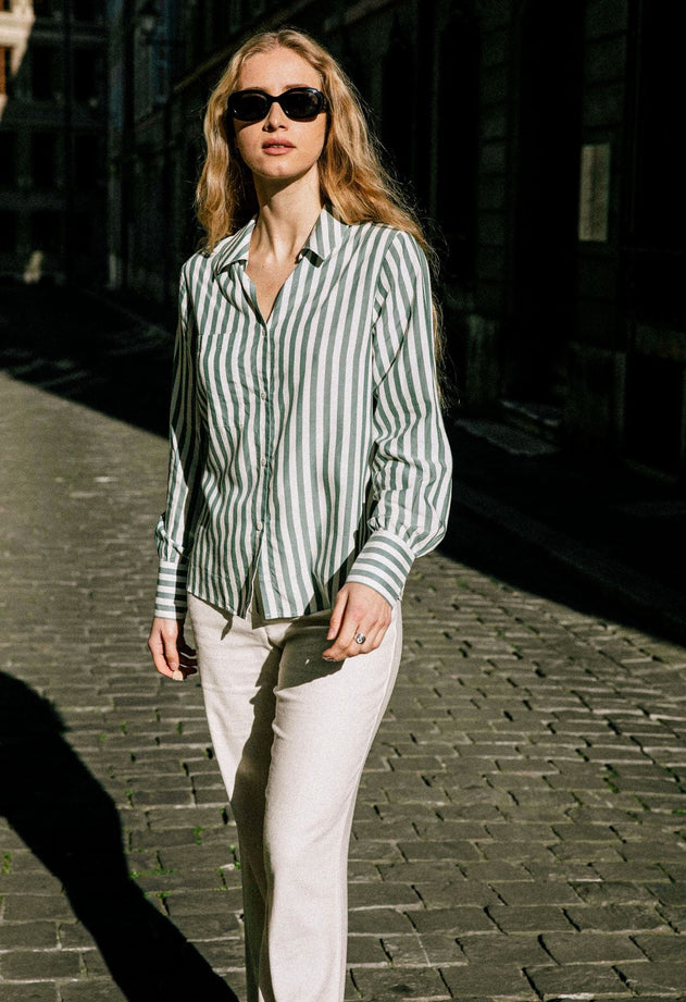 Kauri Shirt Striped Green