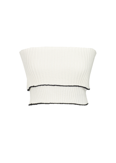Giselle Bandeau Knitted Toppi Valkoinen