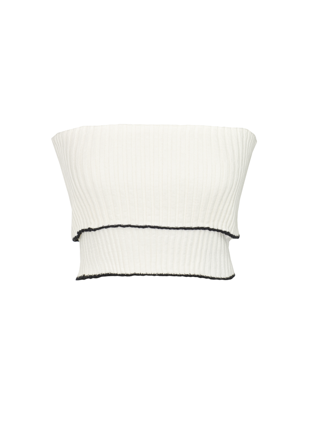 Giselle Bandeau Knitted Toppi Valkoinen