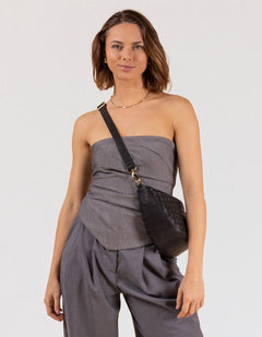 Leo Woven Soft Grain Leather Black