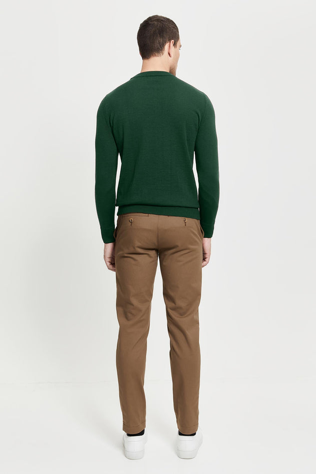 Daniel Extra Fine Merino Wool Pullover Green