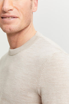 Daniel Extra Fine Merino Wool Pullover Putty