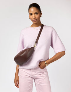 Leo Twisted Handle Soft Grain Leather Chocolate