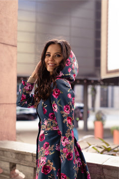 Fit and Flare Raincoat with Pleated Back Misty Rose