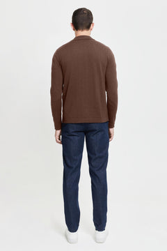 Eero Extra Fine Merino Wool Knit Shirt Camel