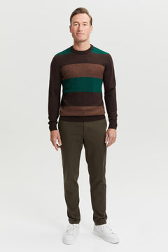 Daniel Extra Fine Merino Wool Pullover Brown/Green