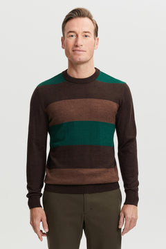 Daniel Extra Fine Merino Wool Pullover Brown/Green