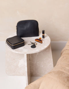 Cosmetic Bag Black Classic Leather
