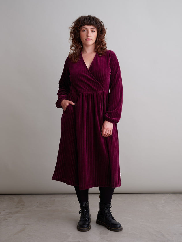 Velour Dress Burgundy