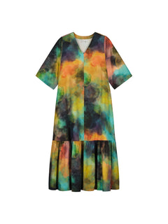 V-Neck Tencel Maxi Dress Clouds