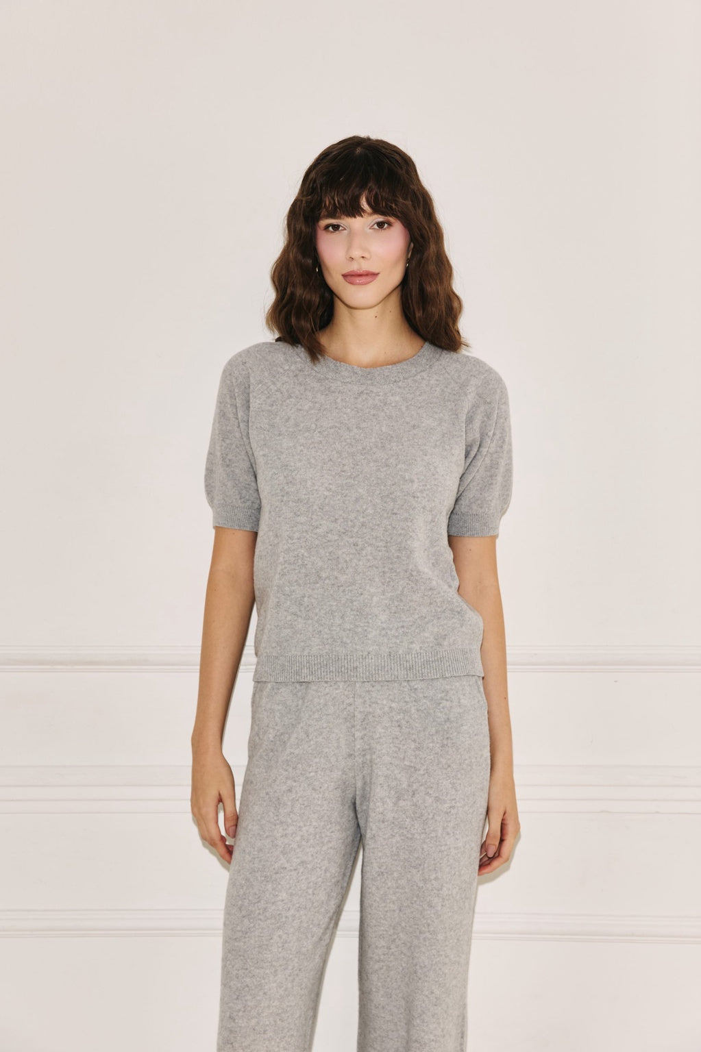 Amelié short sleeve sweater grey