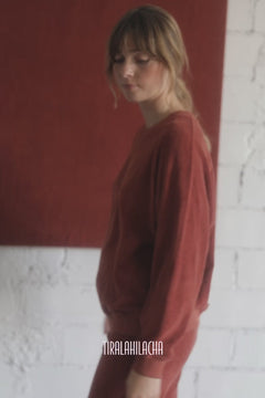 Gilda Terry Raglan Sleeve Sweatshirt Mars Red