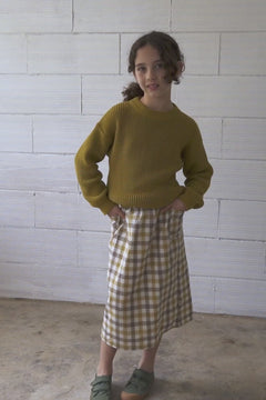 Kids' Hadiya Midi Skirt Yellow Vichy