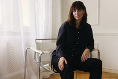 Stand up collar shirt black