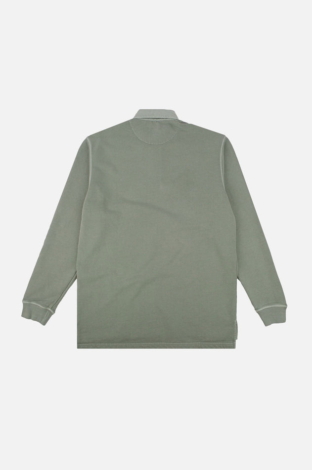 Carvalho Pigment Heavyweight Polo Sweater Silver Green