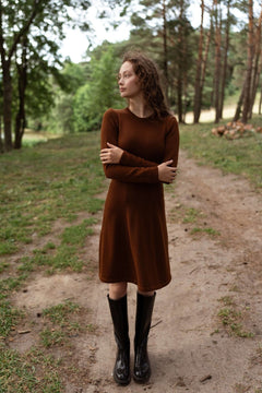 Mini Knitted Merino Wool A-Line Dress