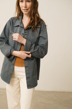 Helmut Unisex Organic Cotton Worker Overshirt Blue