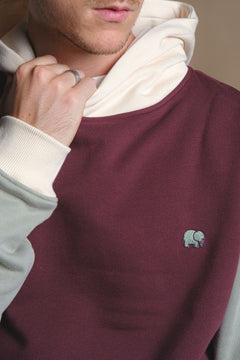 Color Block Hoodie Nightfall Ruby