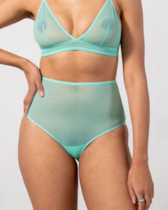 Mesh Highwaist Briefs Turquoise