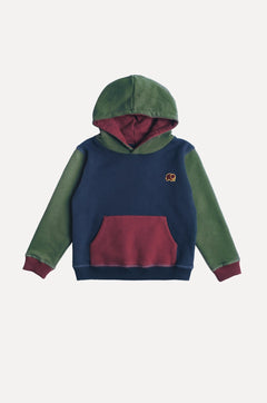 Kids' Color Block Hoodie Trendsplant Blue