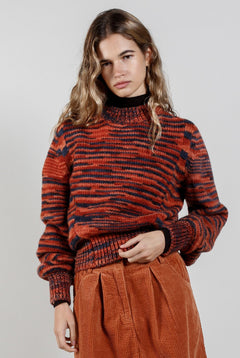 Sang Handknit Wool Jumper Terracotta