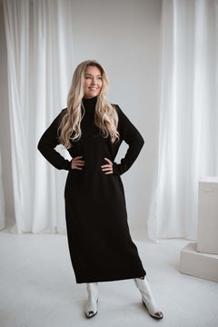 Turtleneck Knitted Merino Wool Sweater Dress