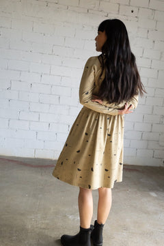 Giorgia Dress With Raglan Sleeves Beige Sidereal Rain