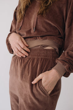 Organic Velvet Jogger in Mauve