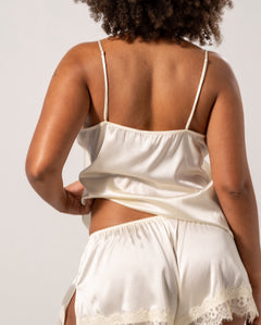 Silk Lace Camisole Cream White