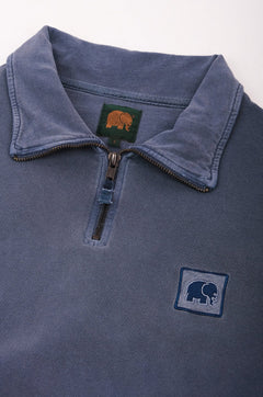 Men's Sauce Pigment Quarter Zip Sweater Faded Navy