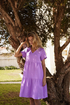 Linen Layered Dress Iris