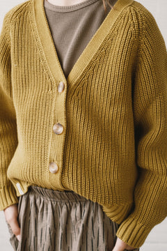 Kid's Giova Short Cardigan Mustard