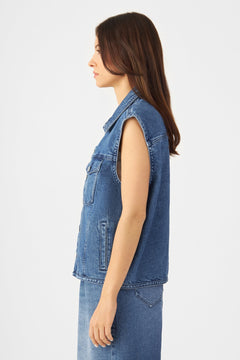 Lunar Minimal Stretch Biker Vest Medium Blue
