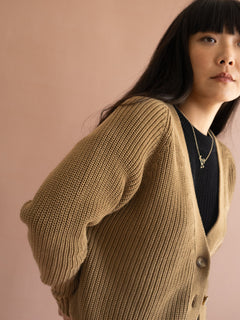 Golah Short Cardigan Earth Brown