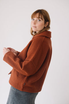 Merino Wool Short Coat in Red