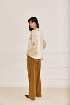 Rita Silk Shirt Beige