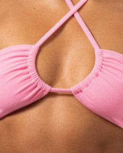 Strappy Bandeau Bikini Top Pink