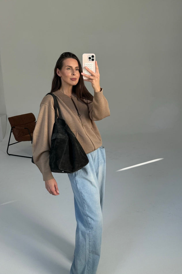 Onda Merino Bomber Jacket Beige