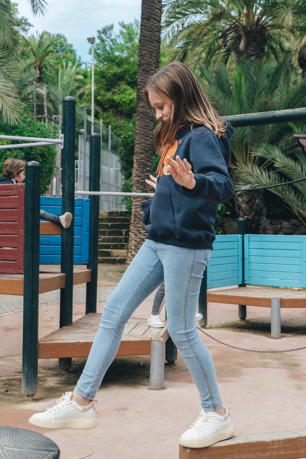 Kids' Organic Classic Hoodie Trendsplant Blue