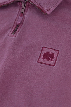 Men's Sauce Pigment Quarter Zip Sweater Garnacha Red