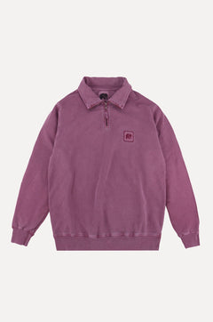 Men's Sauce Pigment Quarter Zip Sweater Garnacha Red
