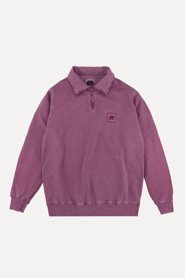 Men's Sauce Pigment Quarter Zip Sweater Garnacha Red