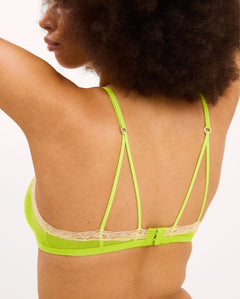 Mesh Lace Cut-Out Triangle Bralette Zesty Lime