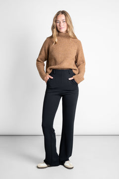 Wide Leg Jersey Pants Black
