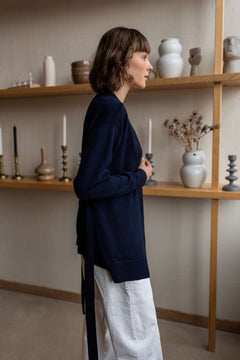 Merino Wool Cardigan With a Belt