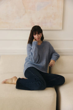 Sweater mohair grey blue