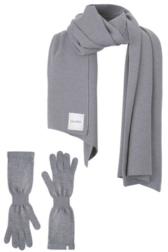 Via Merino Wool Scarf Light Grey