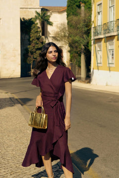 Annika Dress Merlot Red