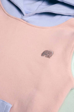 Kids' Color Block Hoodie Pale Pink